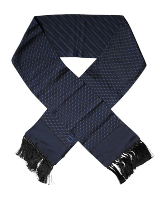 Bufanda de cuello con flecos de fantasía azul oscuro