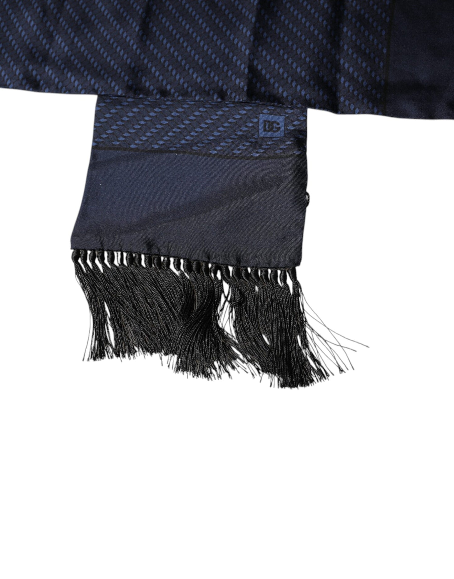 Bufanda de cuello con flecos de fantasía azul oscuro
