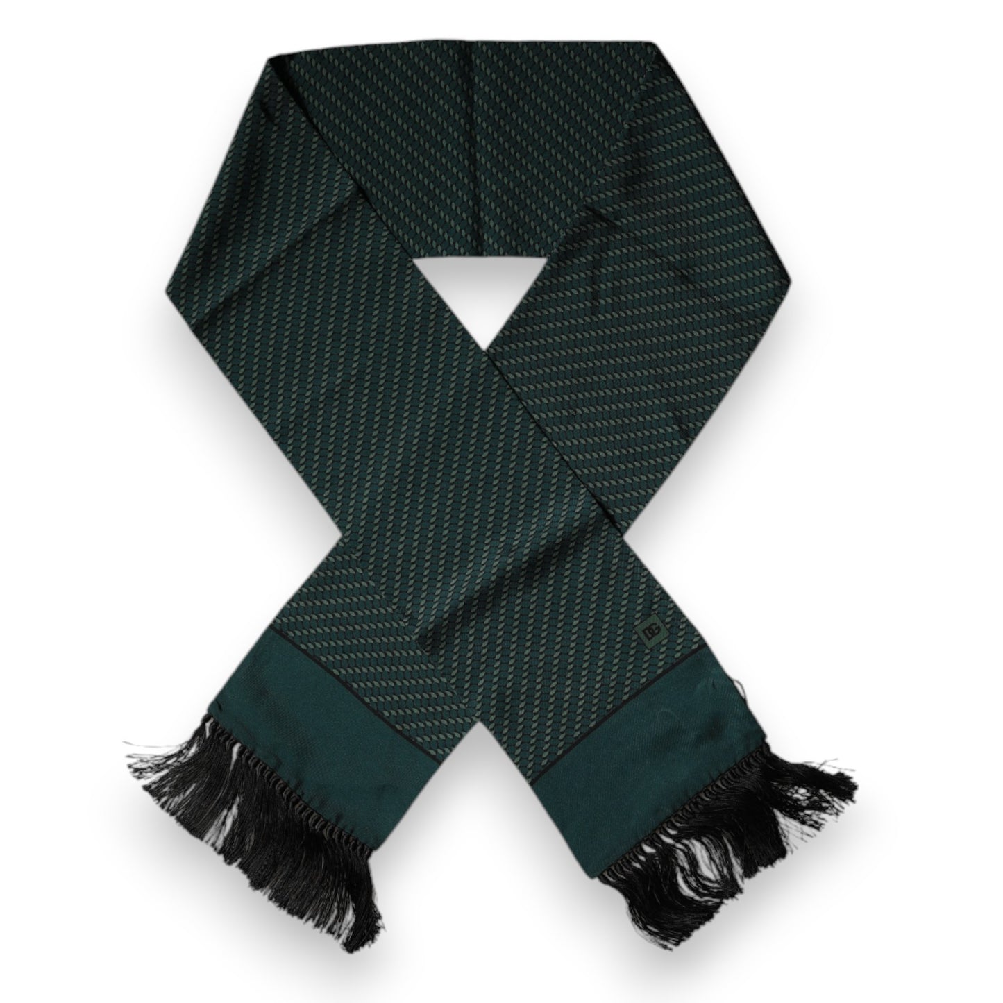 Bufanda de cuello con flecos de fantasía verde oscuro