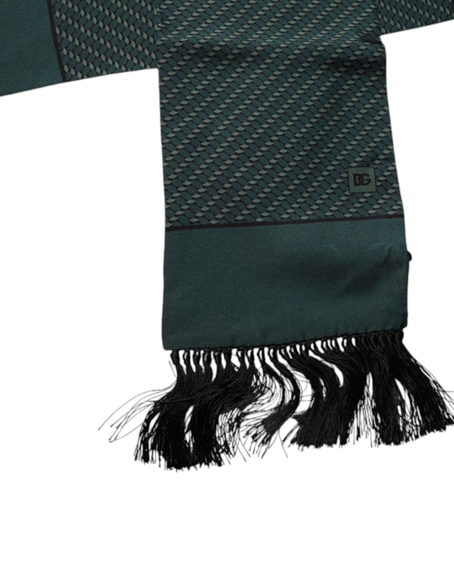 Bufanda de cuello con flecos de fantasía verde oscuro