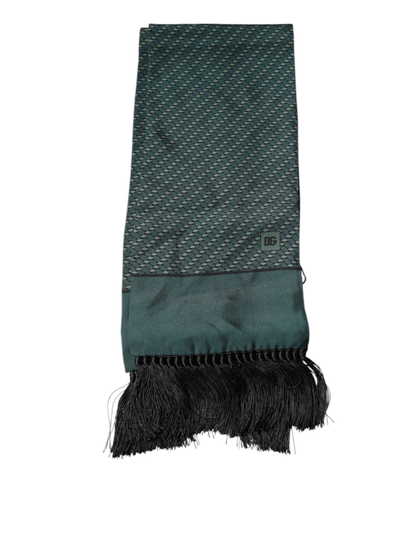 Bufanda de cuello con flecos de fantasía verde oscuro