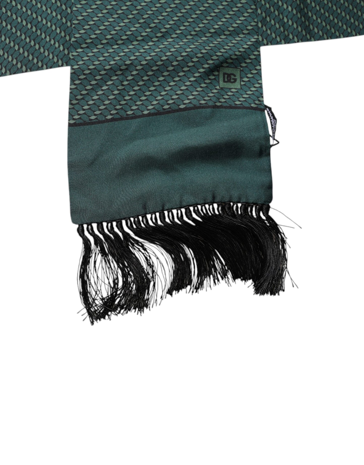 Bufanda de cuello con flecos de fantasía verde oscuro