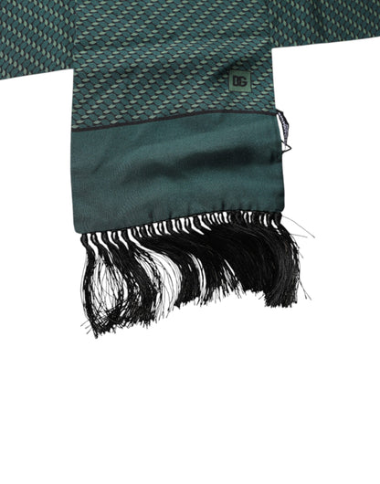 Bufanda de cuello con flecos de fantasía verde oscuro