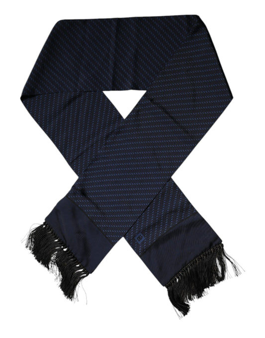 Bufanda de cuello con flecos de fantasía azul oscuro
