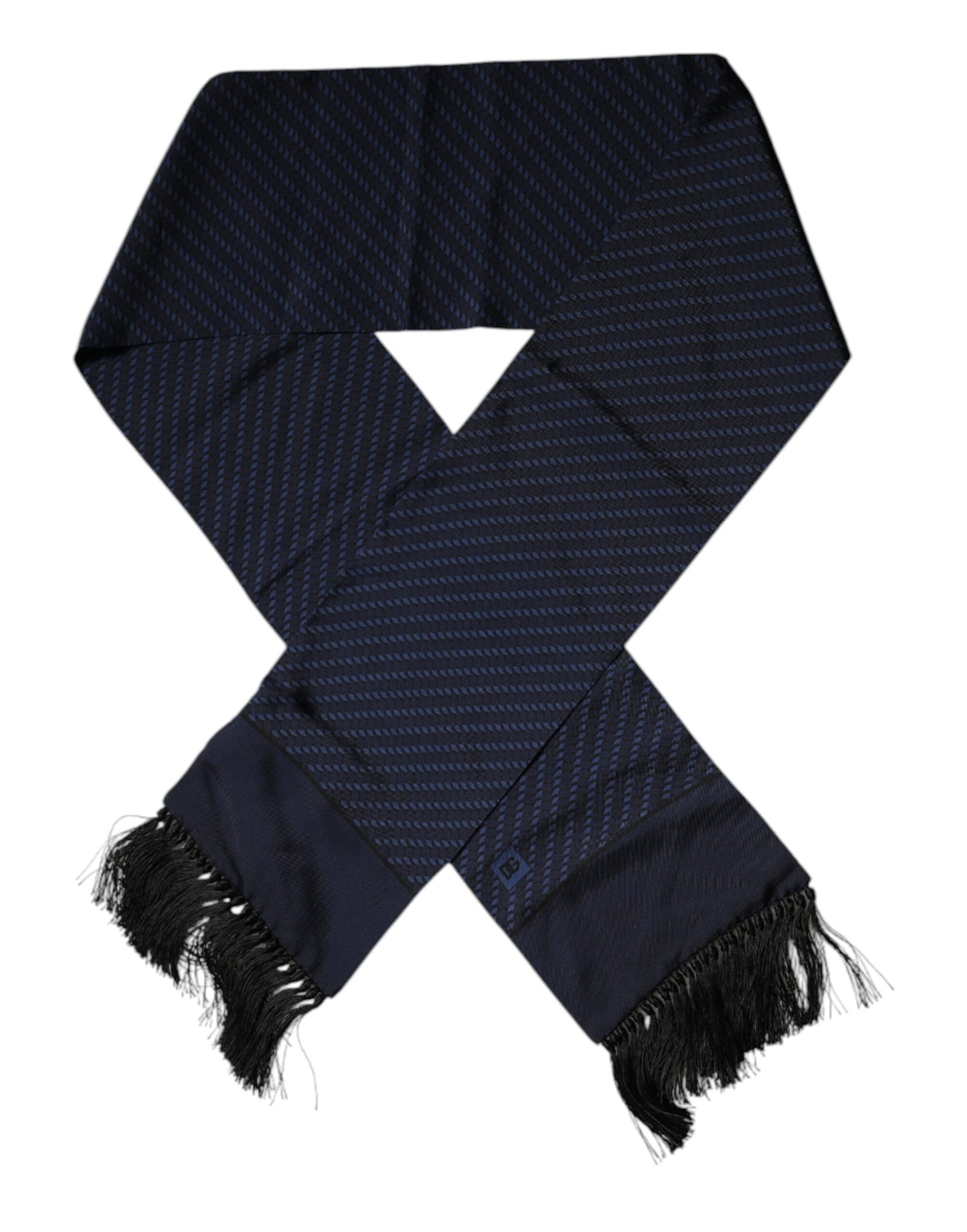 Bufanda de cuello con flecos de fantasía azul oscuro