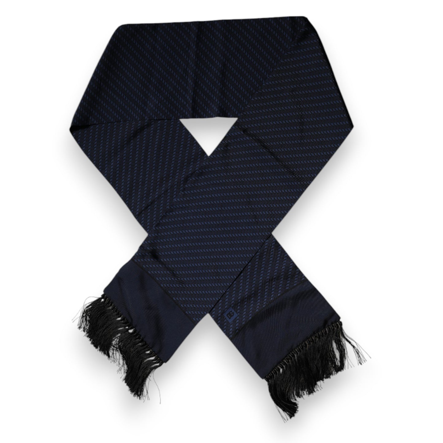 Bufanda de cuello con flecos de fantasía azul oscuro