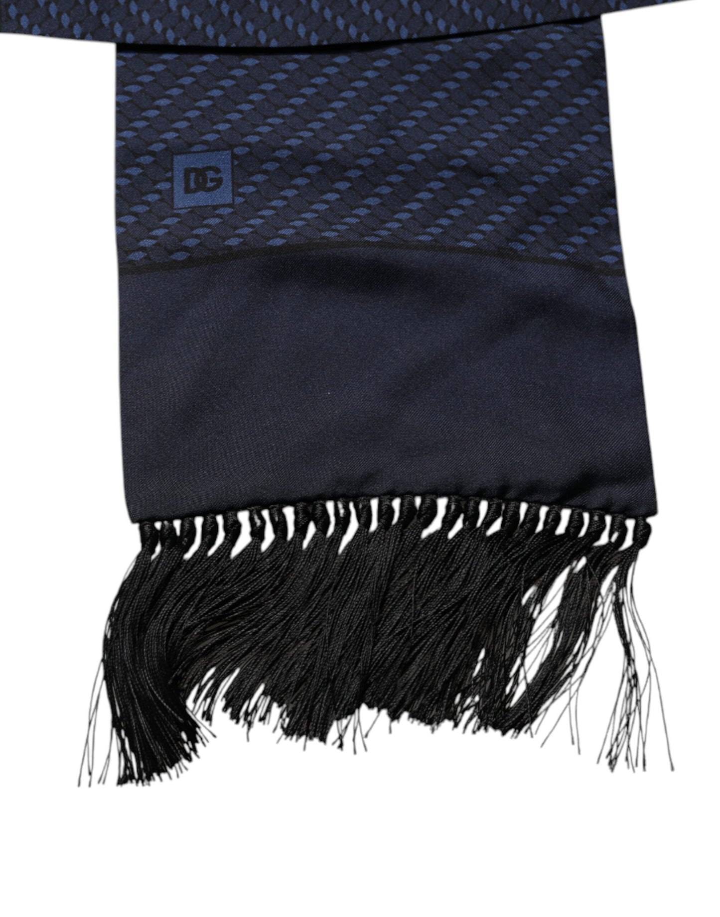Bufanda de cuello con flecos de fantasía azul oscuro