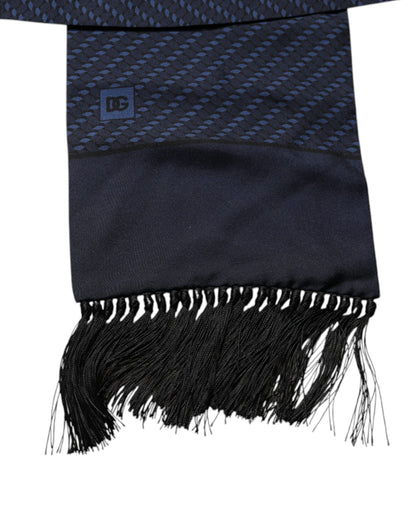 Bufanda de cuello con flecos de fantasía azul oscuro