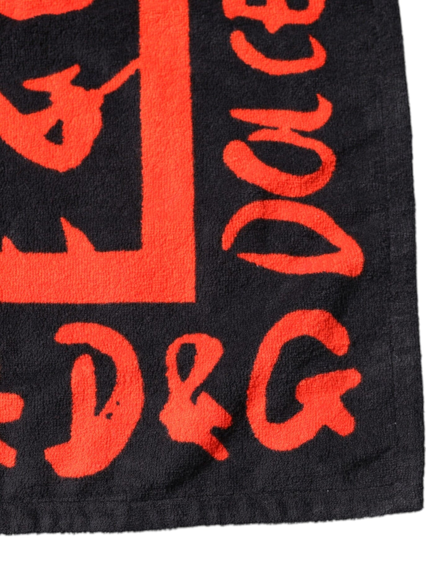 Toalla de playa de algodón con estampado de logotipo en rojo y negro