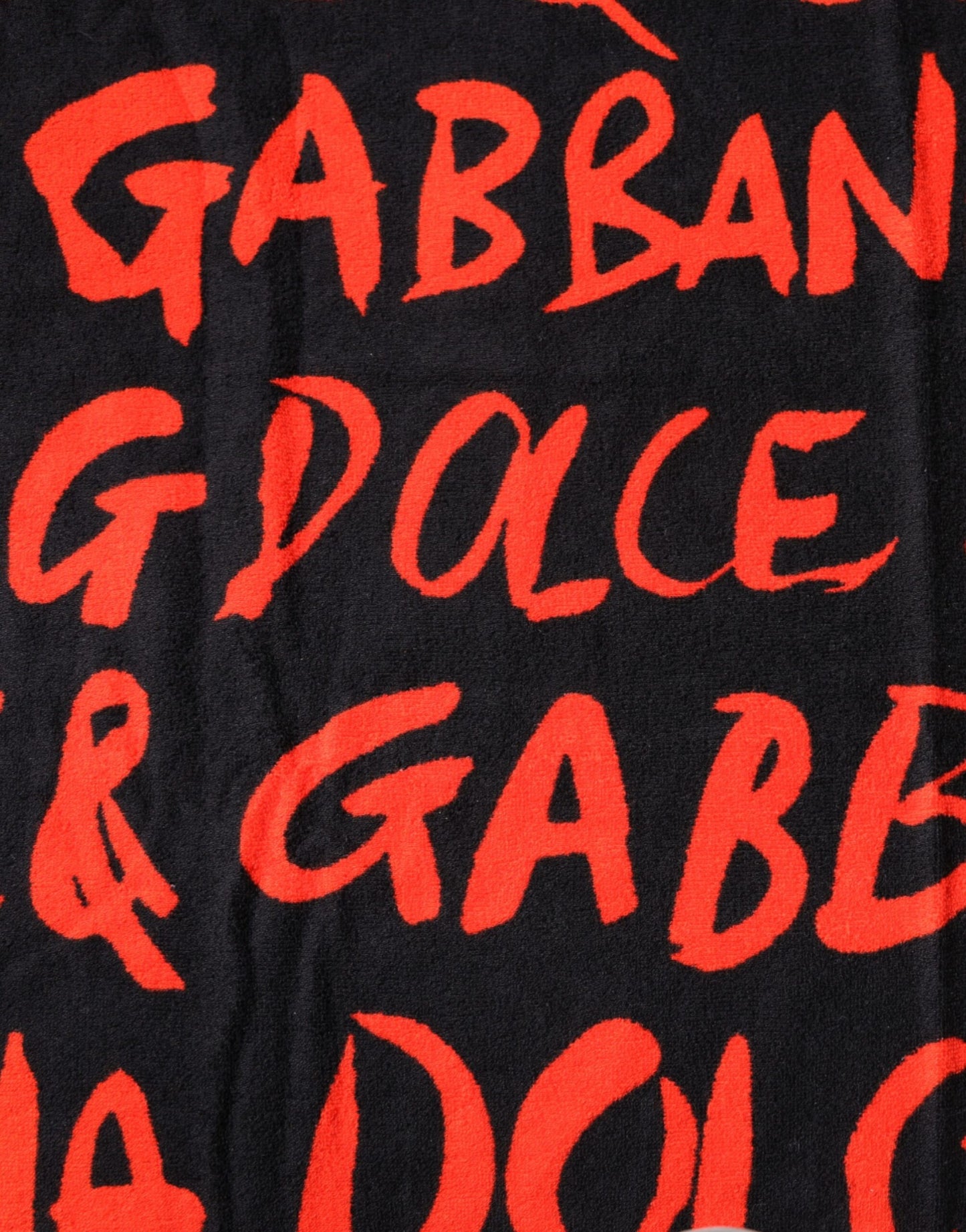 Toalla de playa de algodón con estampado de logotipo en rojo y negro