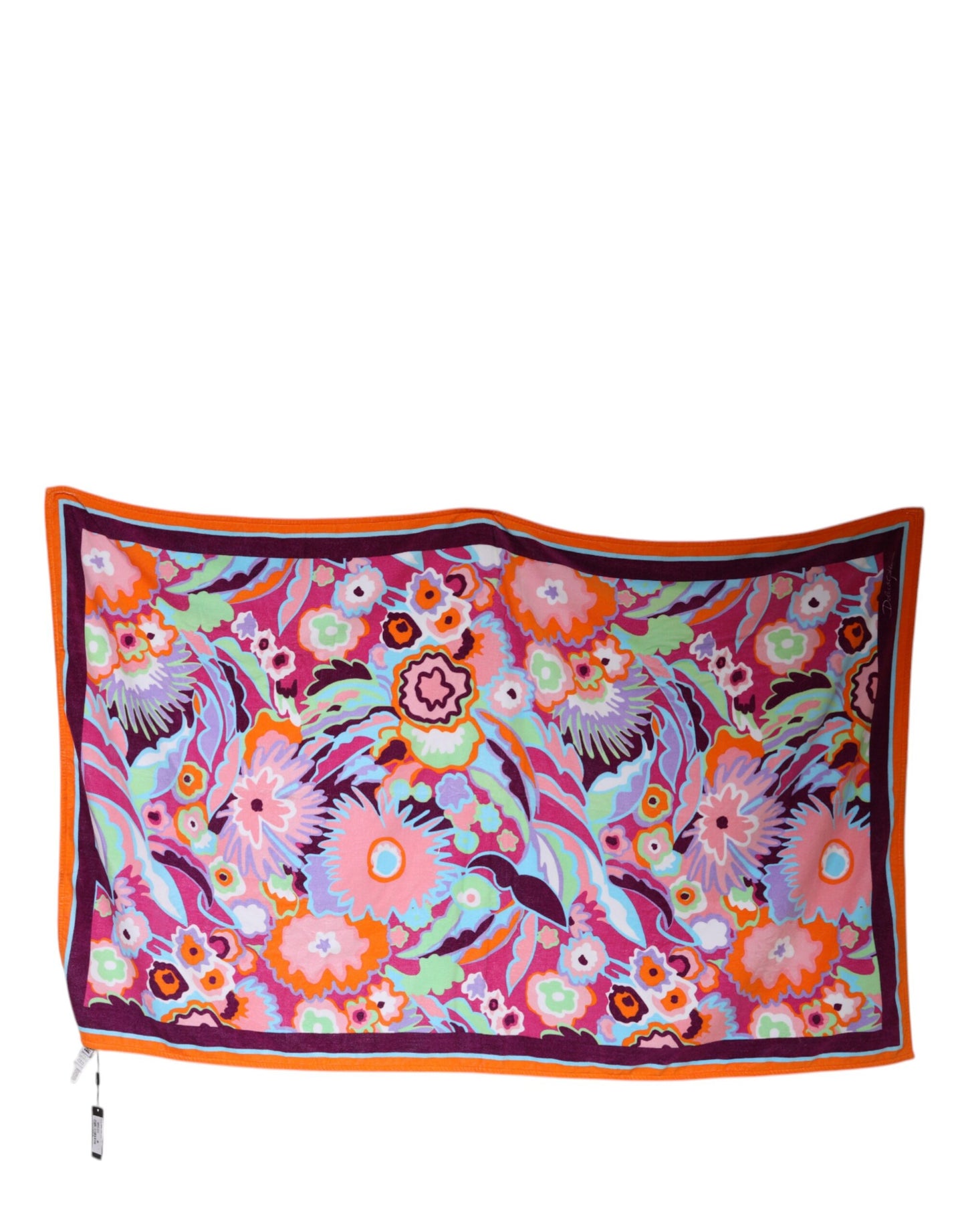 Toalla de playa de algodón con estampado floral multicolor