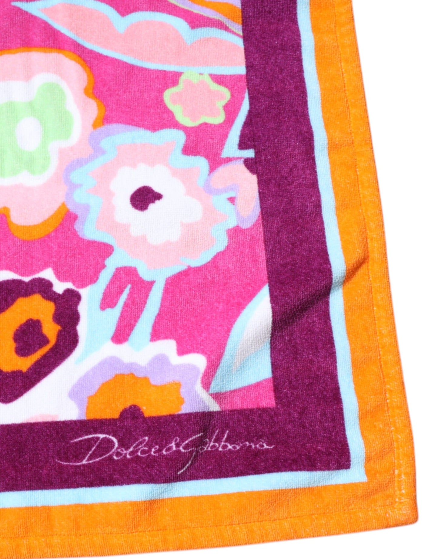 Toalla de playa de algodón con estampado floral multicolor