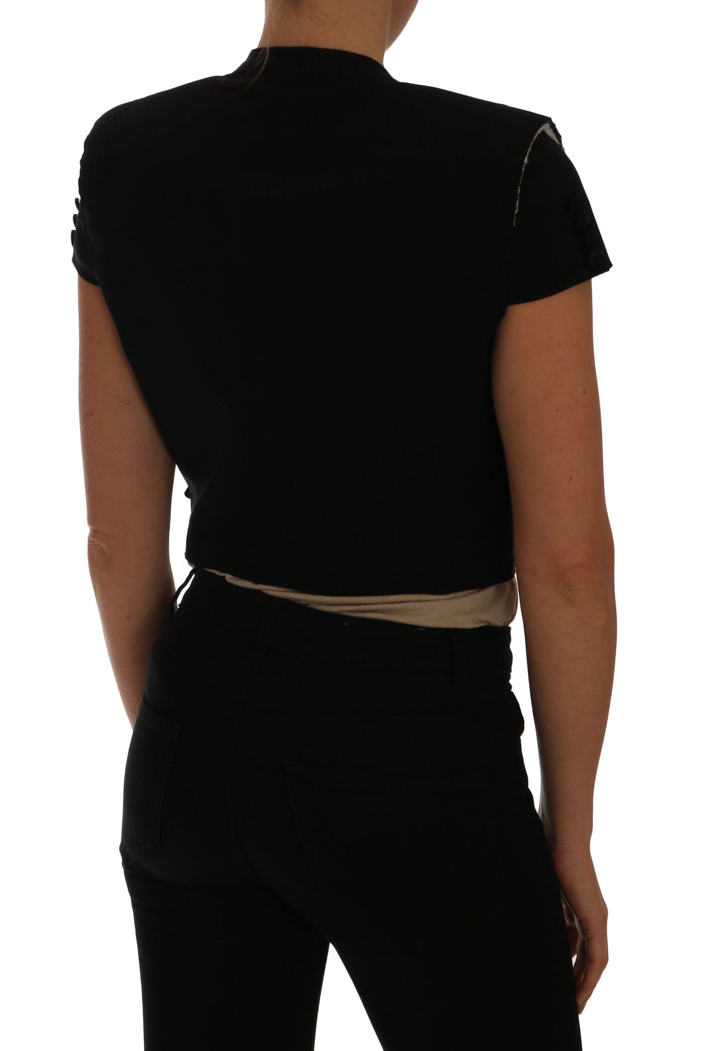 Chaqueta blazer corta negra elegante