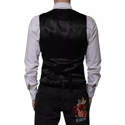 Chaleco formal de lana negra para hombre