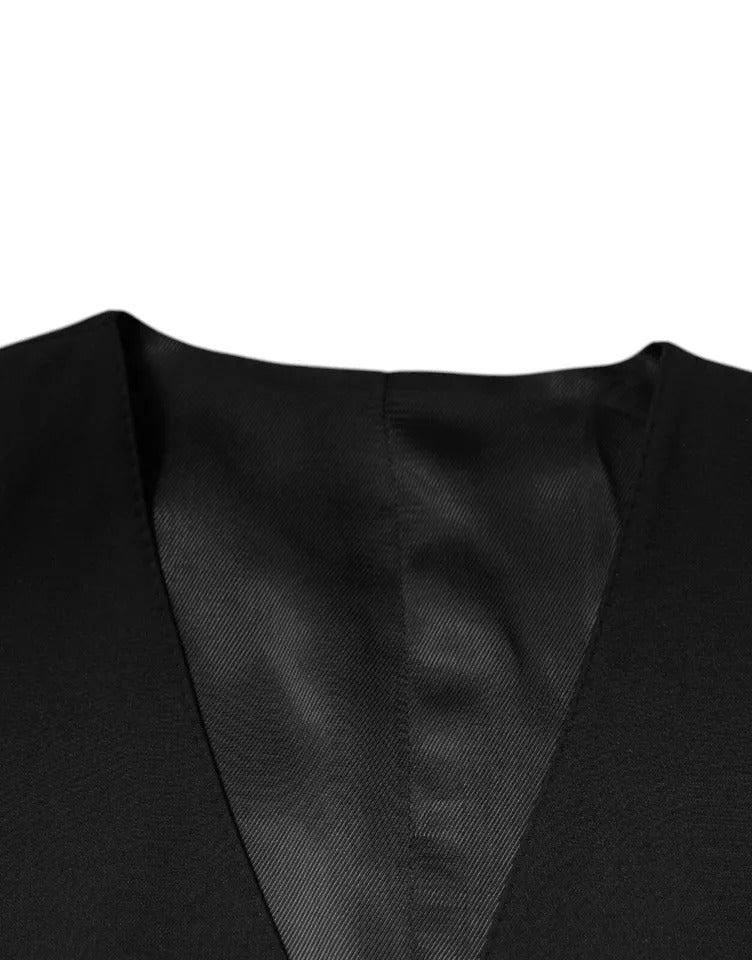 Chaleco formal de lana negra para hombre