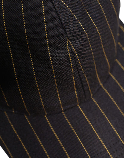 Brown Stripes Cotton 6 Panels Baseball Cap