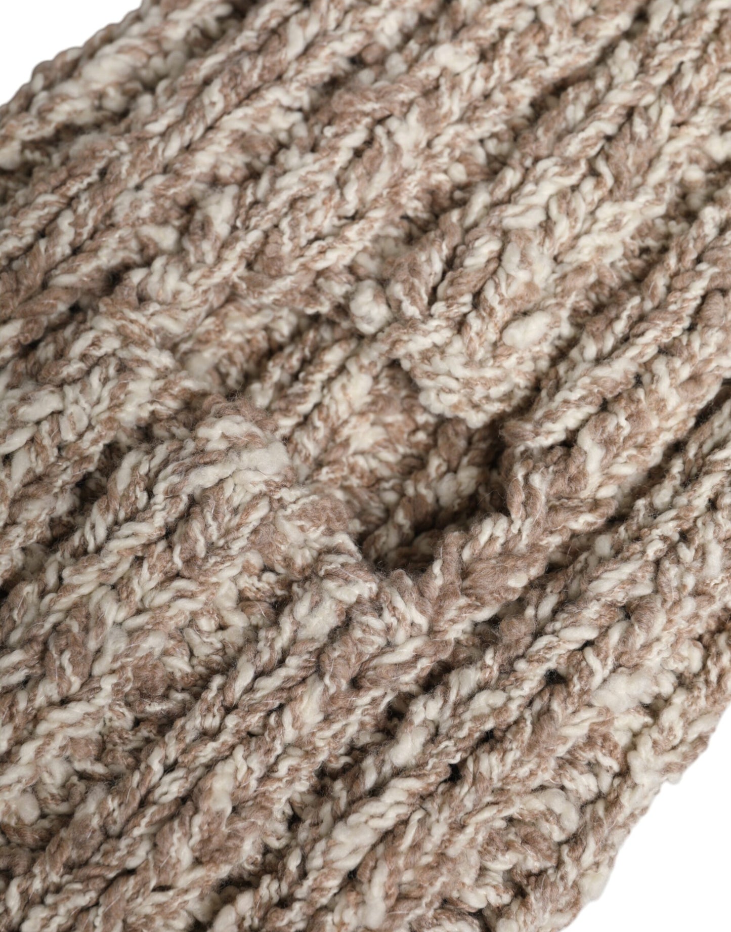 Pasamontañas de punto de lana beige