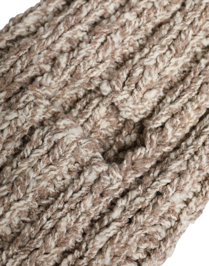 Pasamontañas de punto de lana beige