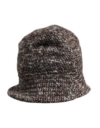 Sombrero de pescador tejido de lana de alpaca marrón