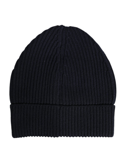 Gorro de invierno de punto de cachemira negro