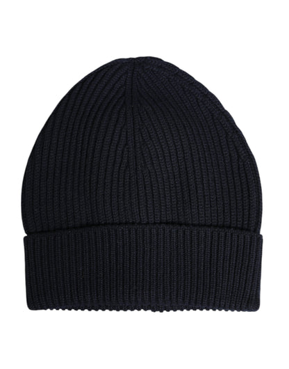 Gorro de invierno de punto de cachemira negro