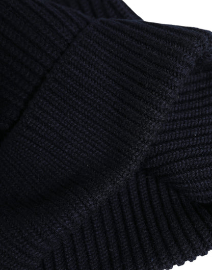 Gorro de invierno de punto de cachemira negro