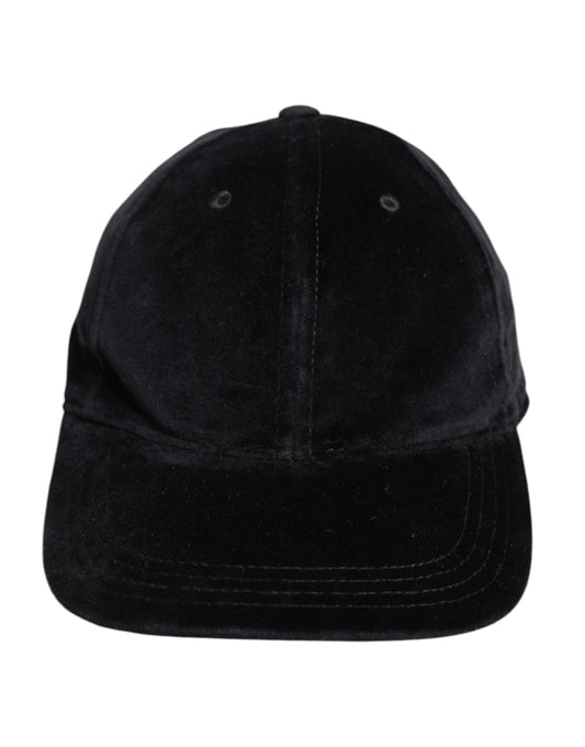 Gorra de béisbol de algodón negra de 6 paneles