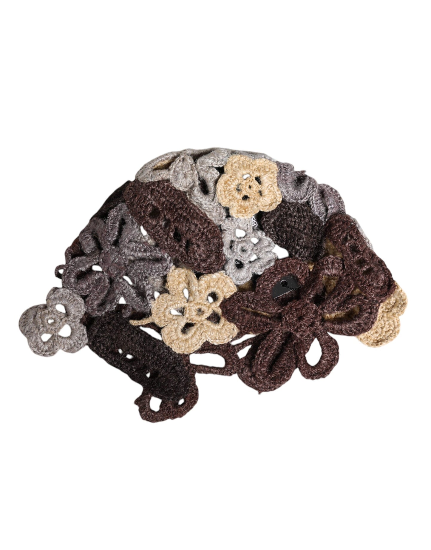 Gorro de crochet de seda con estampado floral multicolor