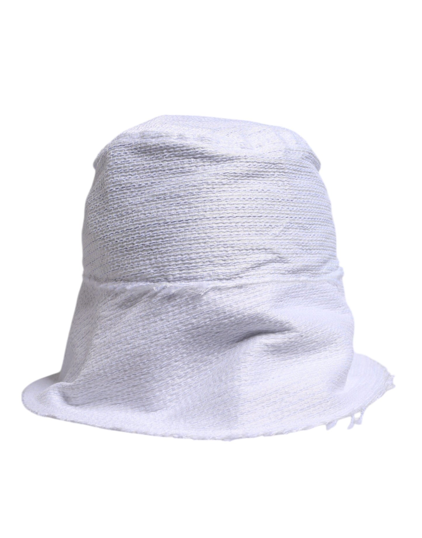 Sombrero de pescador de ala ancha de poliéster blanco