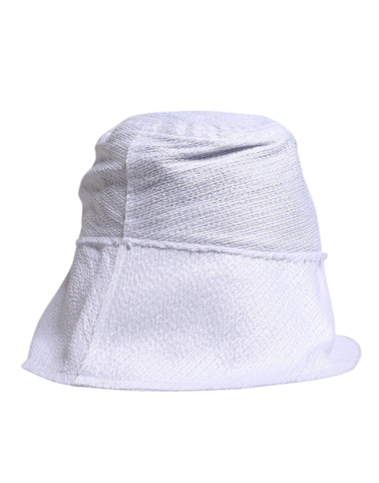 Sombrero de pescador de ala ancha de poliéster blanco