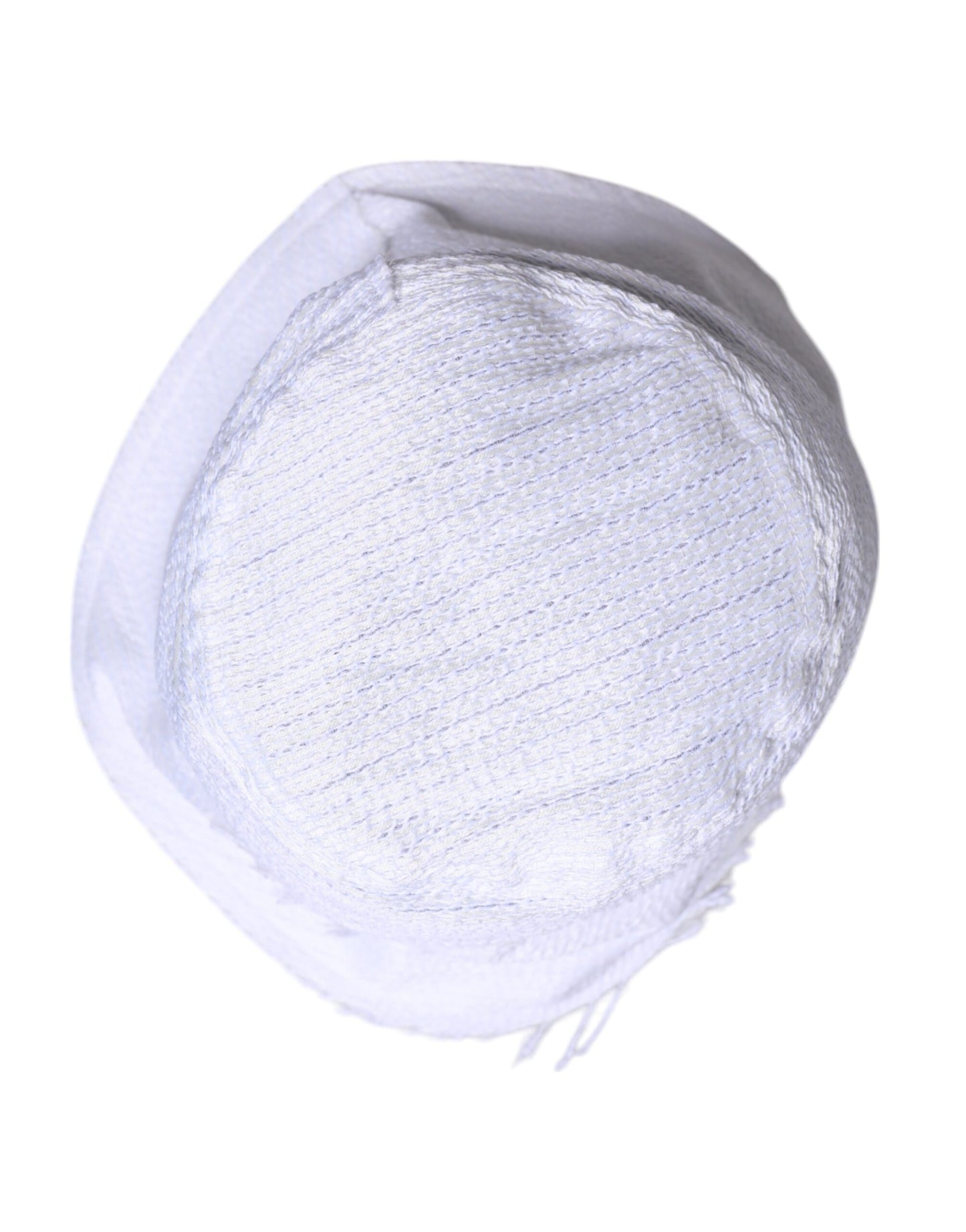 Sombrero de pescador de ala ancha de poliéster blanco