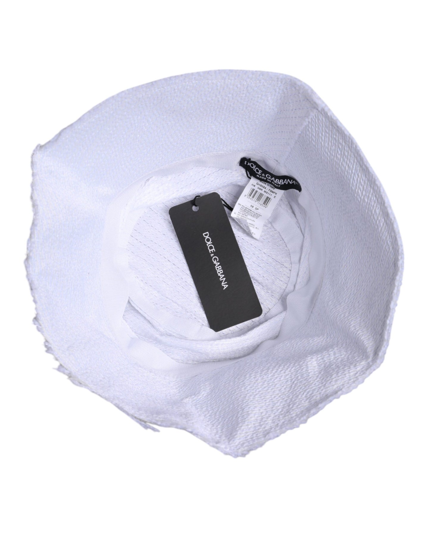 Sombrero de pescador de ala ancha de poliéster blanco