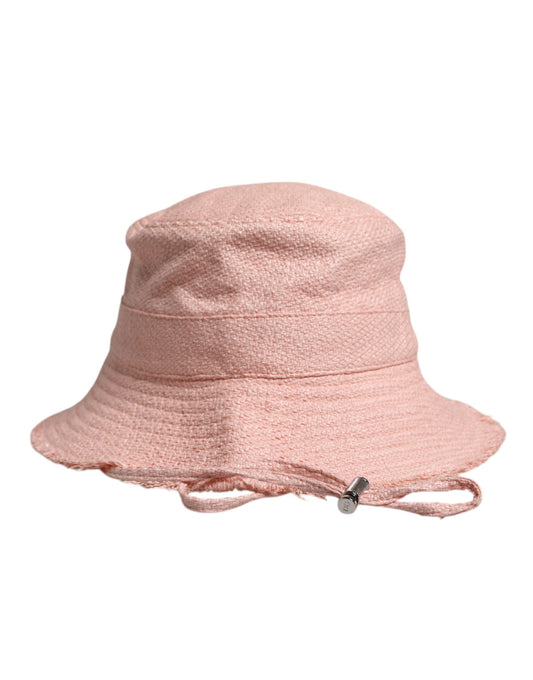 Sombrero de pescador de ala ancha de algodón rosa