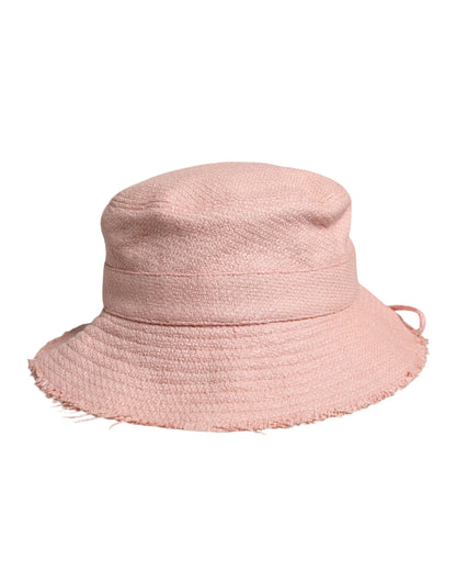 Sombrero de pescador de ala ancha de algodón rosa