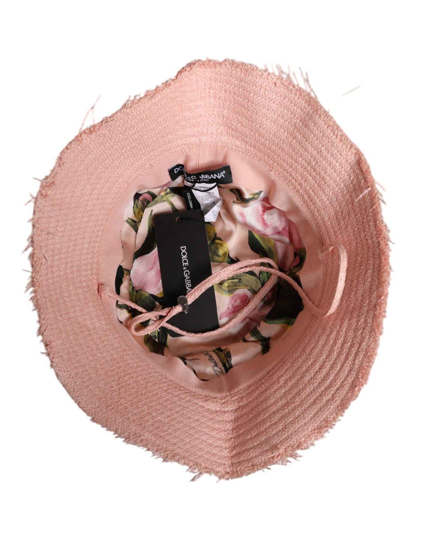 Sombrero de pescador de ala ancha de algodón rosa