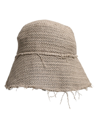 Sombrero de pescador de ala ancha de lino beige