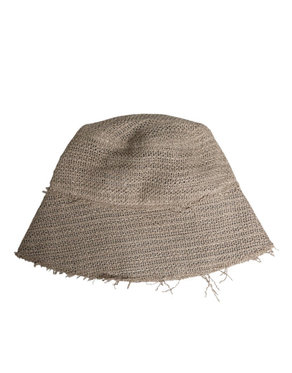 Sombrero de pescador de ala ancha de lino beige
