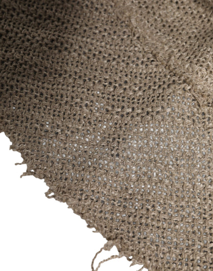 Sombrero de pescador de ala ancha de lino beige