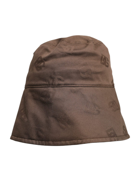 Gorra de algodón con monograma y logotipo marrón
