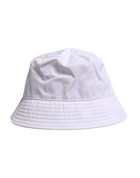 Sombrero de pescador de ala ancha de algodón blanco