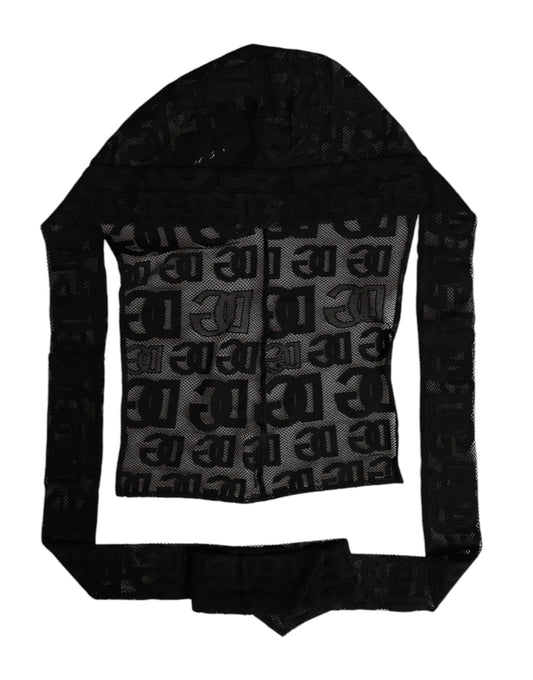 Gorro envolvente de malla con logotipo negro