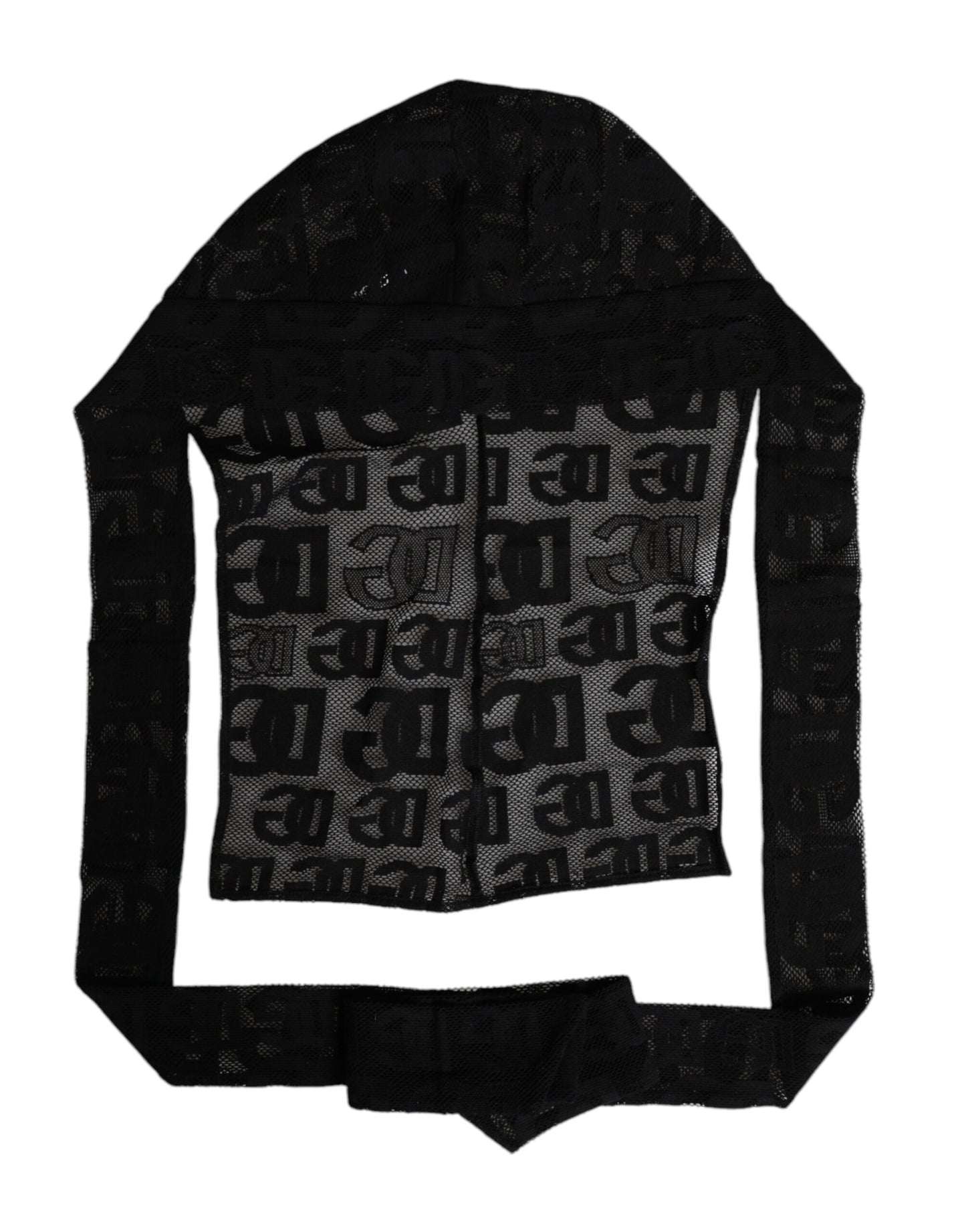 Gorro envolvente de malla con logotipo negro