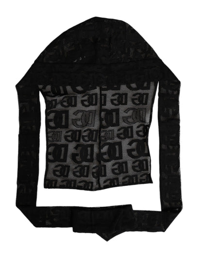 Gorro envolvente de malla con logotipo negro