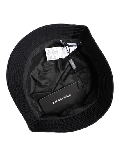 Sombrero de pescador de ala ancha de algodón negro