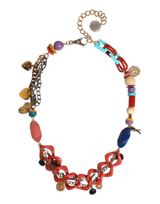 Cinturón de cadena con adornos multicolores
