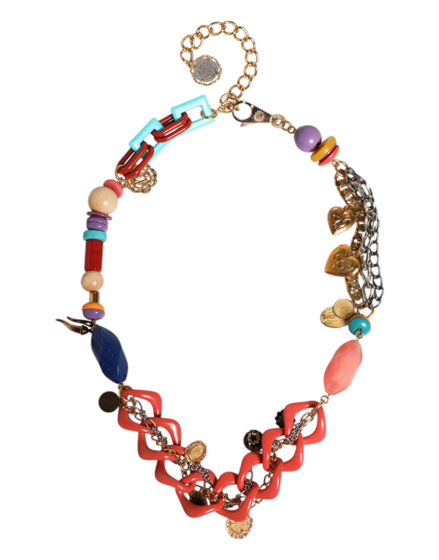 Cinturón de cadena con adornos multicolores