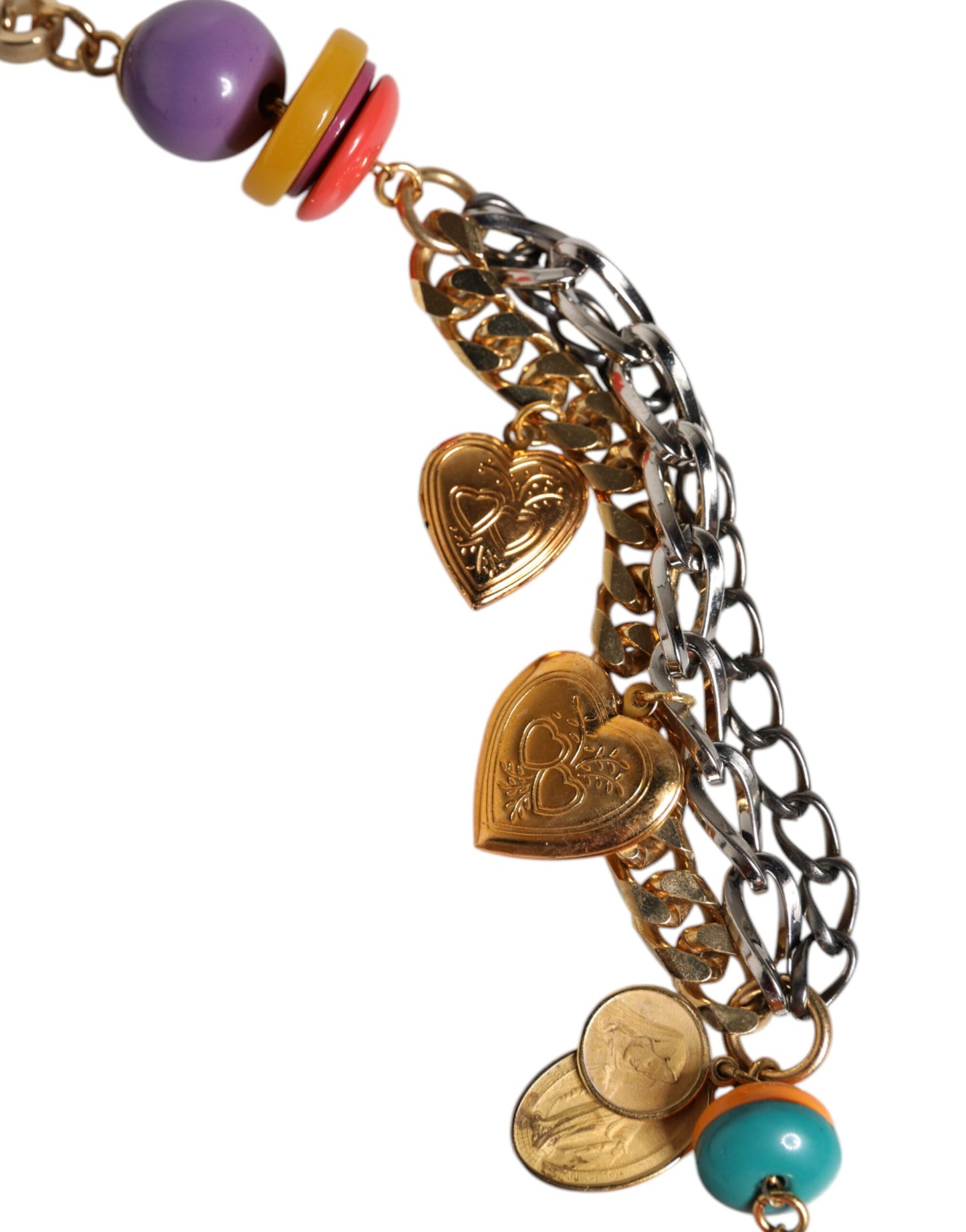 Cinturón de cadena con adornos multicolores