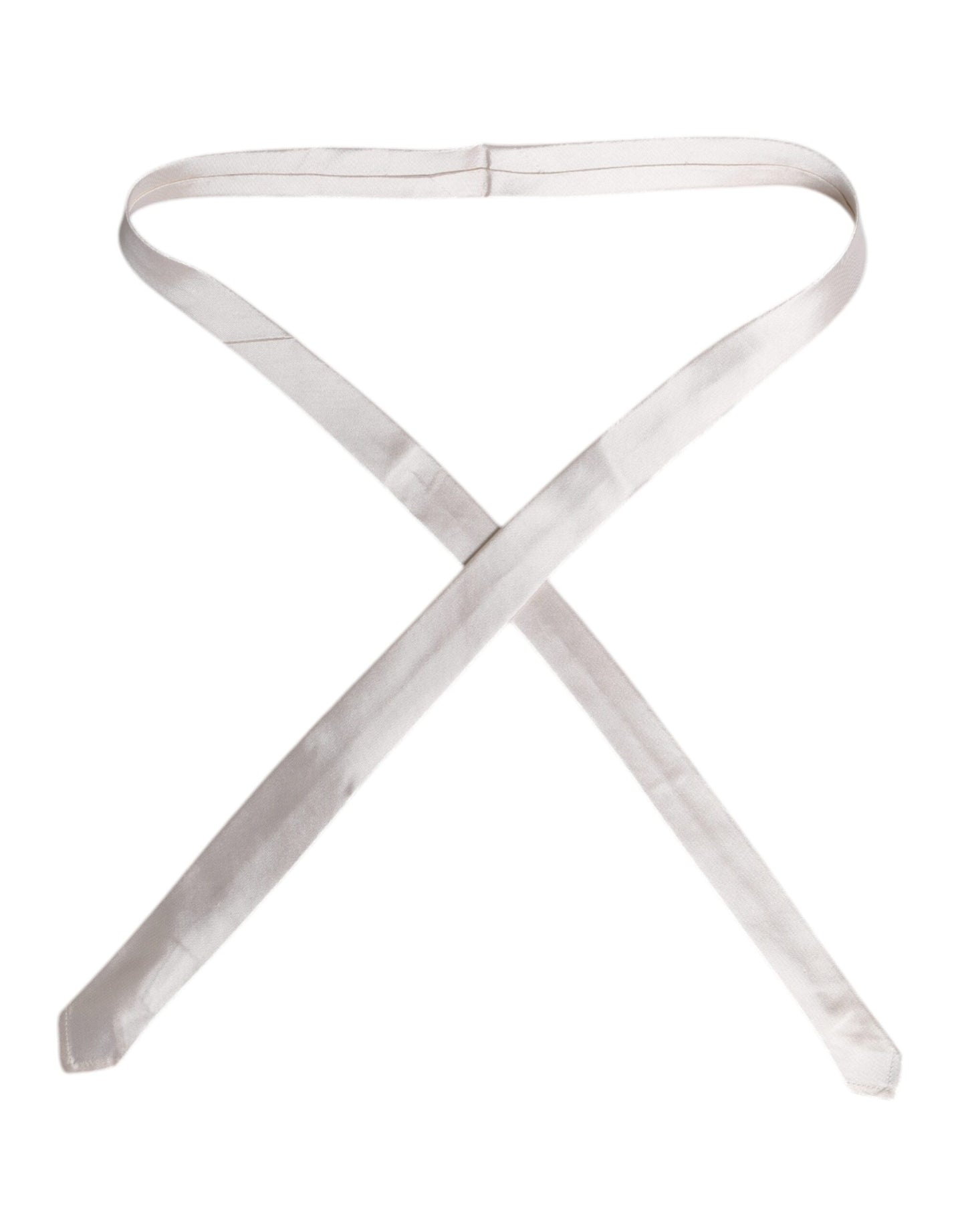 Corbata ajustable de seda blanca lisa