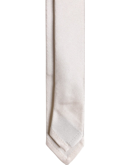 Corbata ajustable de seda blanca lisa