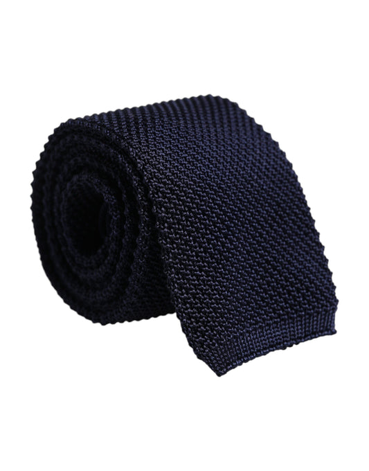 Corbata ajustable de seda azul oscuro